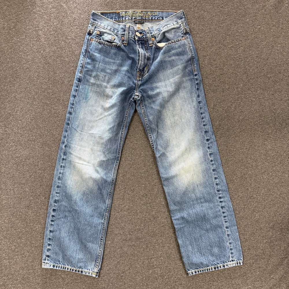 American Eagle Loose Fit Jeans Mens 26x28 Blue Good Faded Denim Pants
